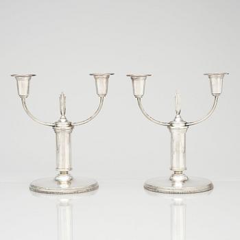 Atelier Borgila, a pair of sterling silver candelabra, Stockholm 1934.