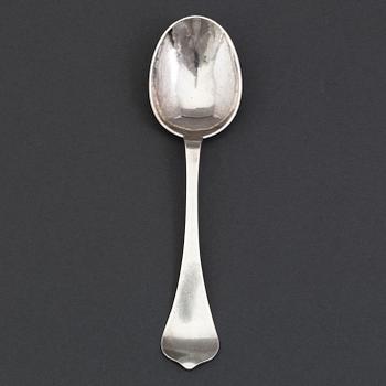 An 18th century silver spoon, unidentified marks.