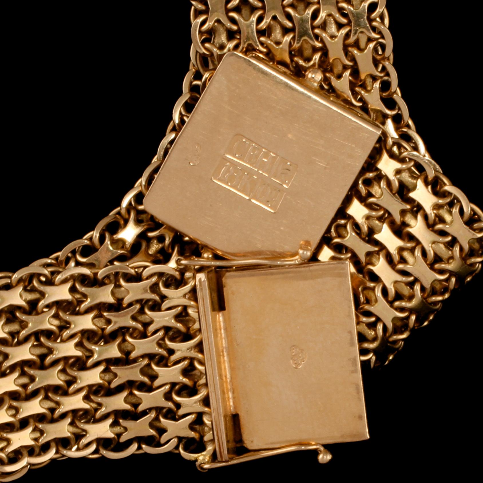 ARMLÄNK, 18k guld, Hallbergs, Köping, 1964. Vikt 32 g.