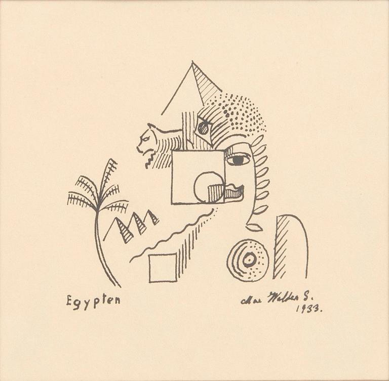 Max Walter Svanberg, tusch signerad och daterad 1933.