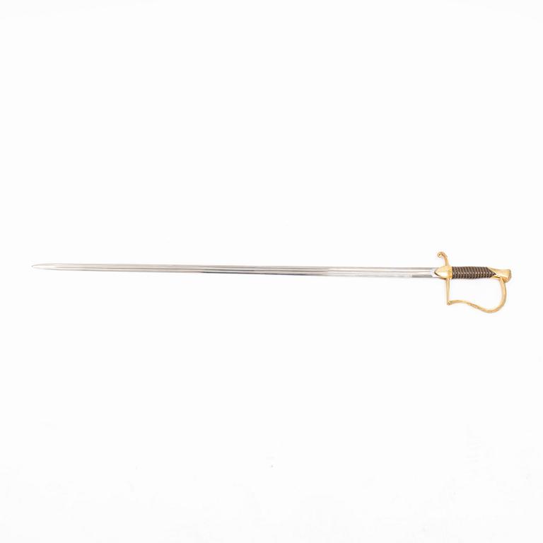 Sabel svensk, m/1889 för officer, med balja.