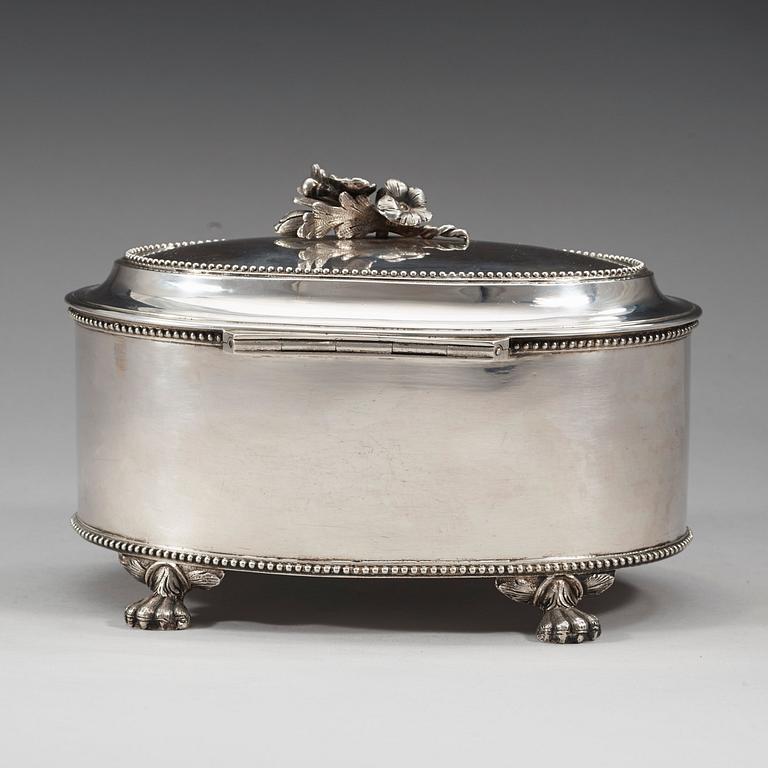 A Swedish 18th century silver sugar-casket, marks of Petter Eneroth, Stockholm 1790.