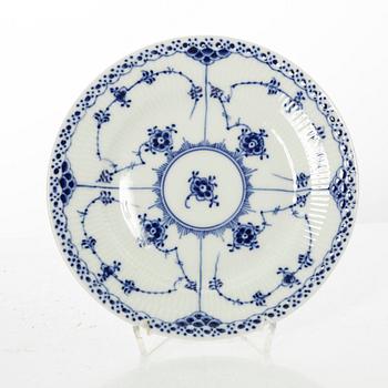 Royal Copenhagen, a 27-piece porcelain 'Blue fluted' half lace coffee service, Denmark, 1963-73.