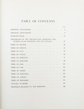 A Marc Chagall book "The Jerusalem Windows" with two   lithografs in colour, Andre Sauret, Monaco 1962.