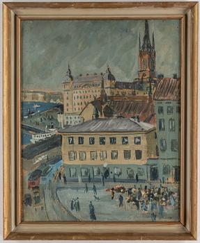 Sixten Wahlgren, gouache, signerad.