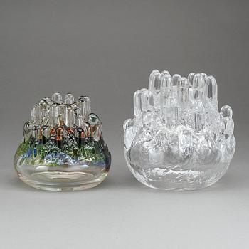 LJUSLYKTOR, 2 st, glas, Göran Wärff, Kosta.