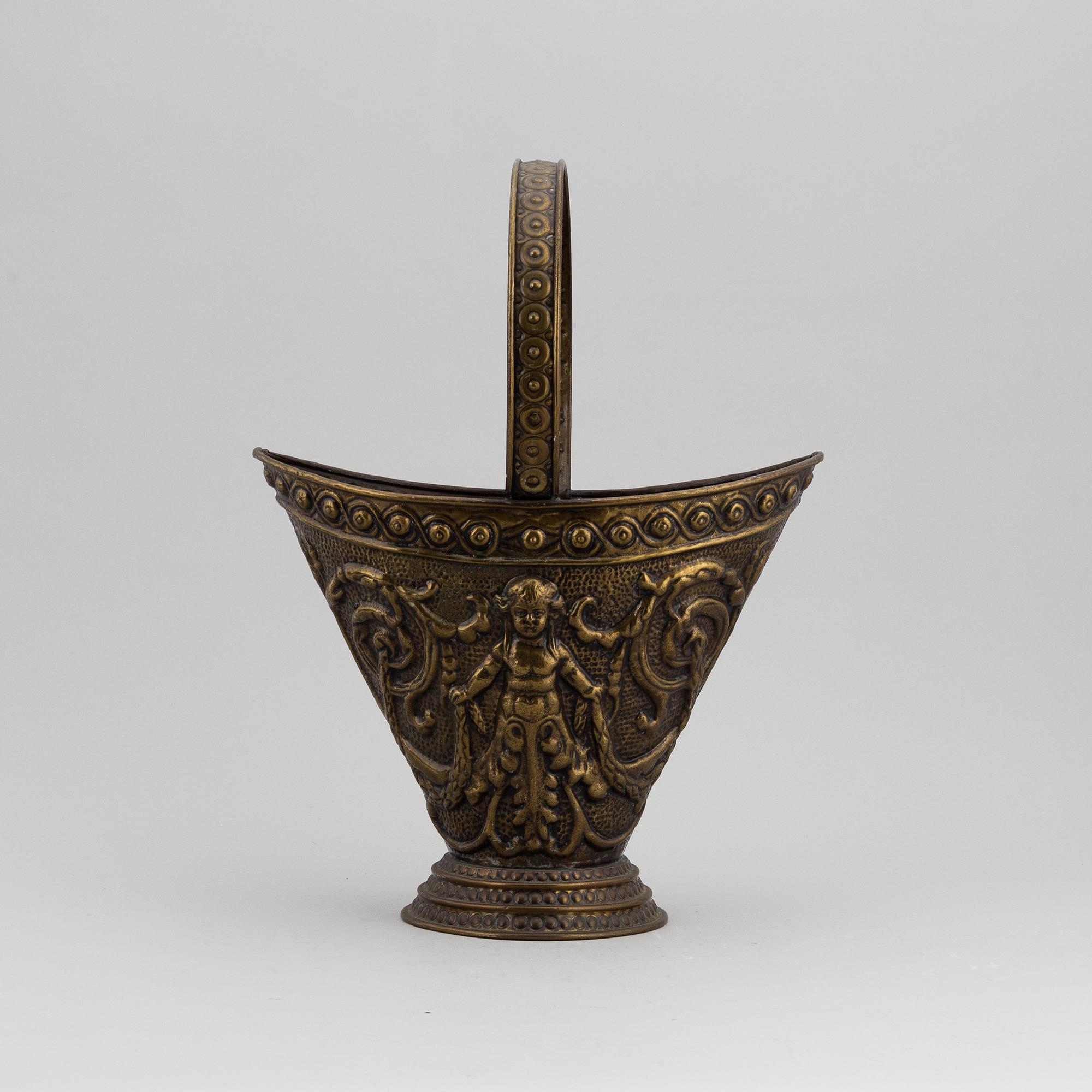 BLOMKORG, mässing, 1900-tal.