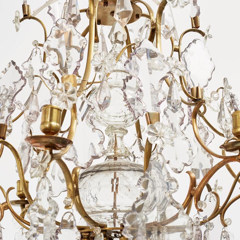 A Swedish Rococo 18th century six-light chandelier.