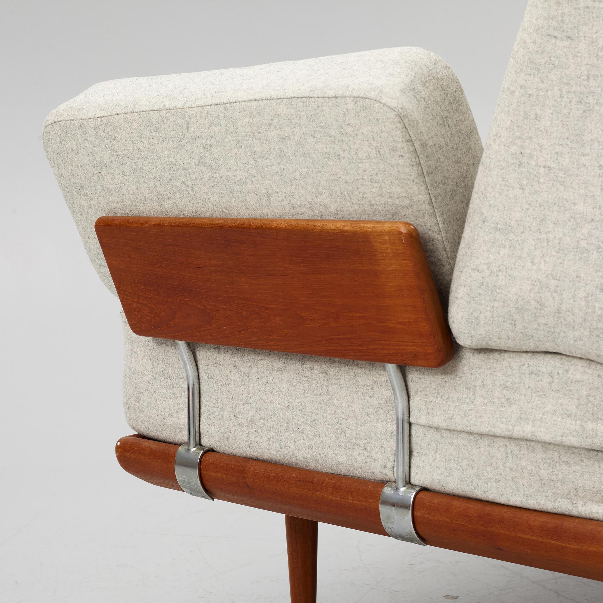 Peter Hvidt & Orla Mølgaard Nielsen, two 'Minerva' sofas and a coffee table, France & Son, Denmark, 1960's.