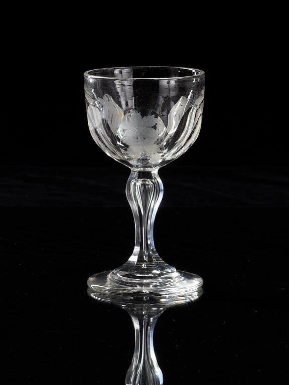 An extensive Russian cut and engraved glass service, 19th Century. (150 pieces).