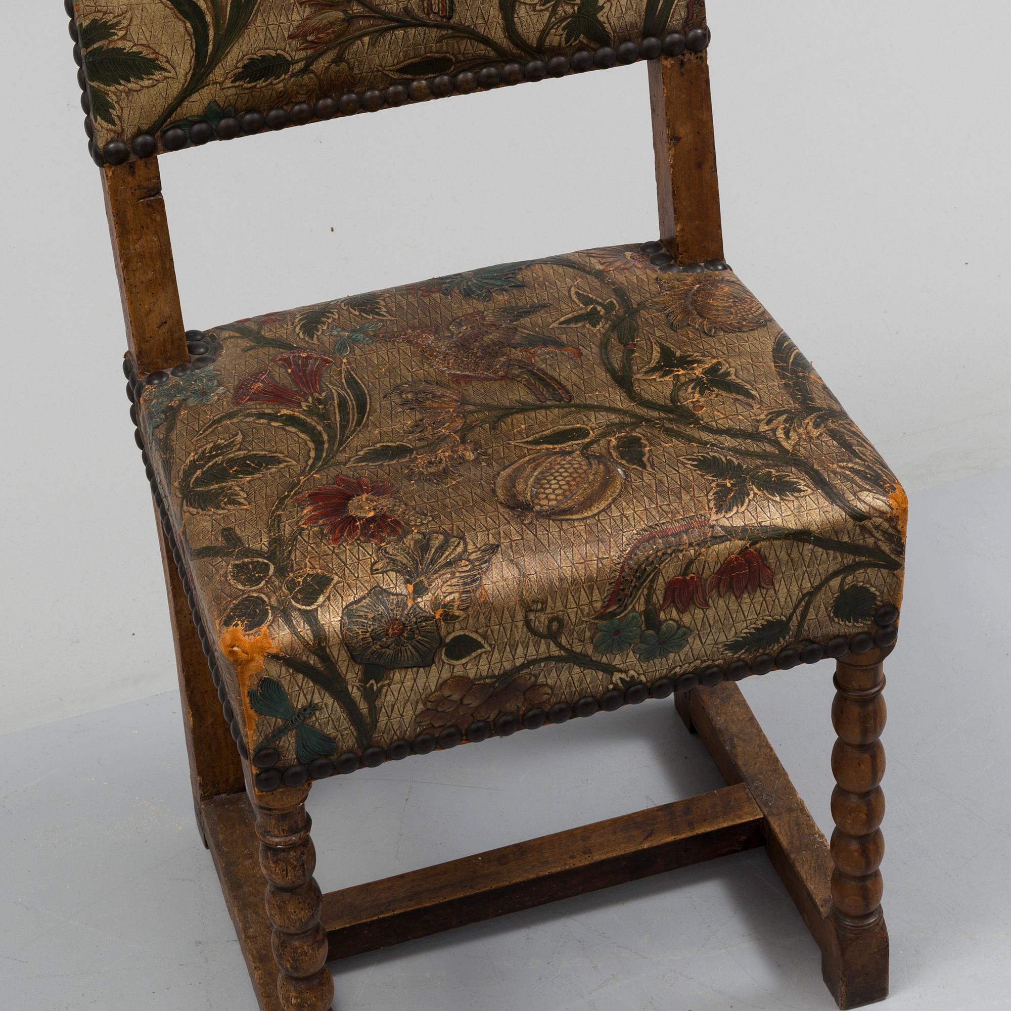 A baroque chair, late 17th or early 18th century.