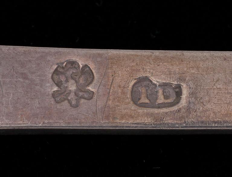 RÅTTSVANSSKED, silver, Johan Dragman (1701-46), Arboga. Vikt 55g.