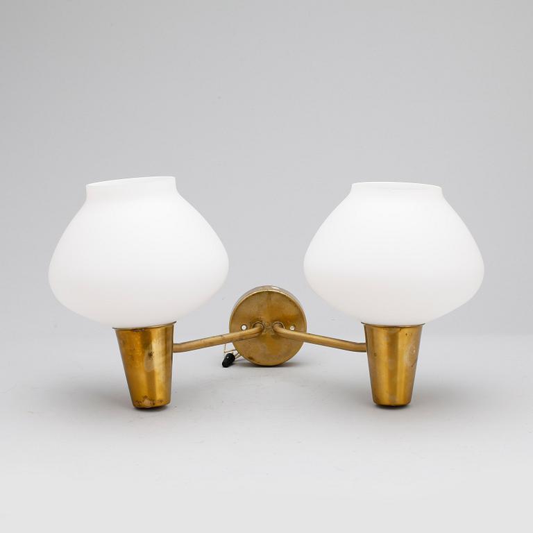 VÄGGLAMPOR, 3st, Asea, 1950-tal. Höjd ca24cm.