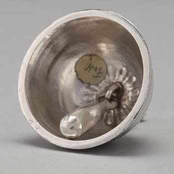 A Swedish 18th century 7 piece silver toilet service, mark of Johan Lorenz Starin, Stockholm 1736.