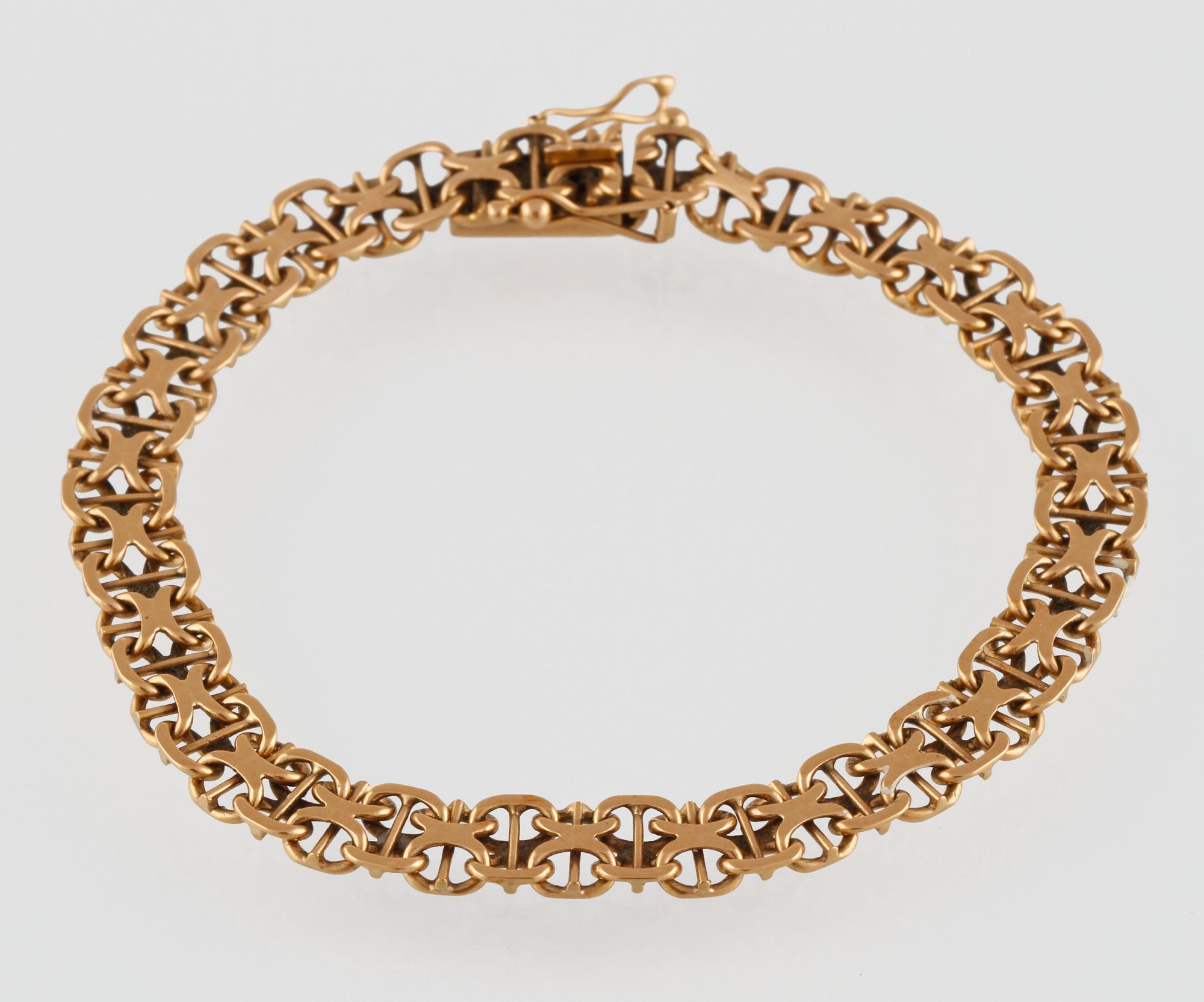 ARMLÄNK, 18K guld, Nils-Olofs Guldsmedja, Stockholm. Vikt 15 gram.