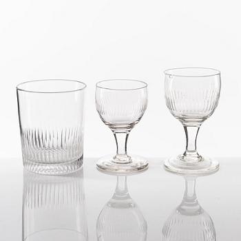 A set of 12 Late Gustavian glasses, circa 1800.