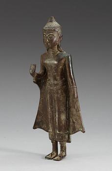 A bronze figure of Buddha, Thailand, 18th Century.