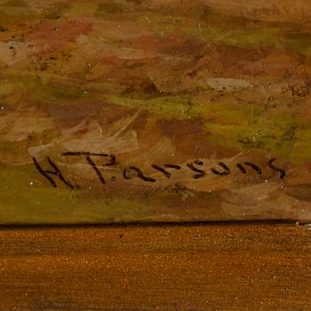H PARSONS, olja på pannå, England, omkring år 1900.