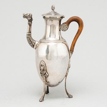 KAFFEKANNA, silver, empire, Paris, 1800-talets början.