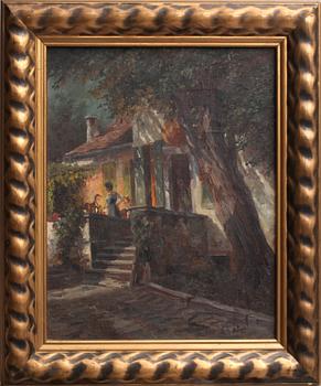 HANS HOLZAPFEL, olja på duk, sign, 1800/1900-tal.