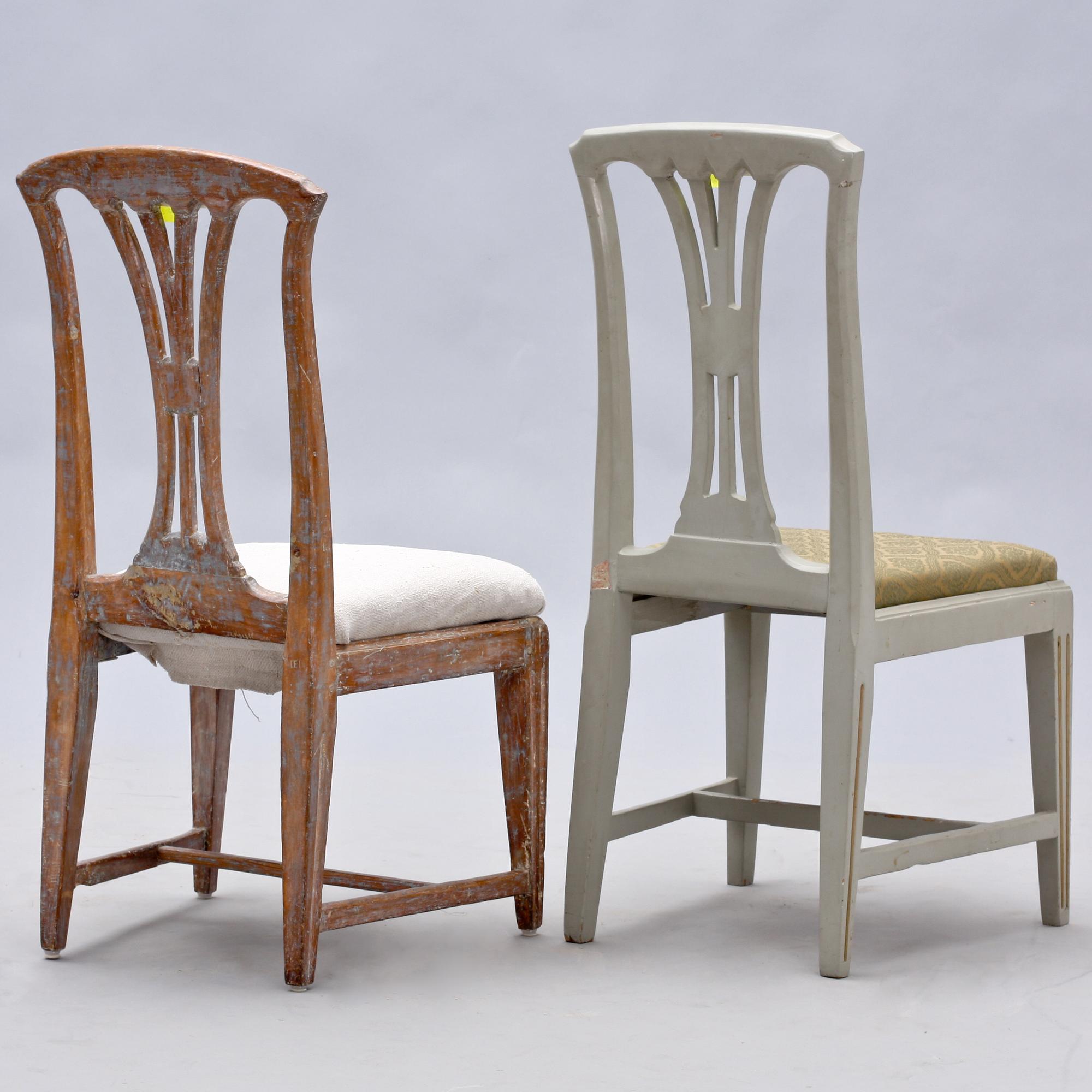 STOLAR, 2 st, gustavianska, sign J Höglander samt E Öhrmark. 1700-talets slut.