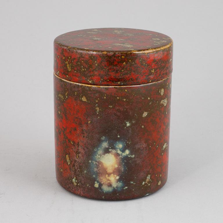 Hans Hedberg, a faience box with cover, Biot, France.