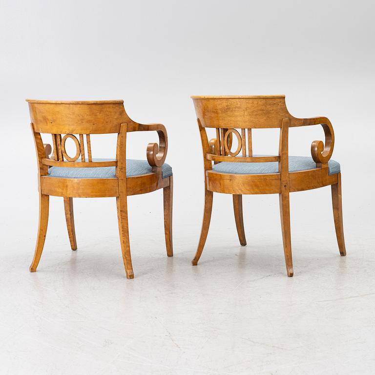Pair of armchairs, Late Empire, mid-19th century.