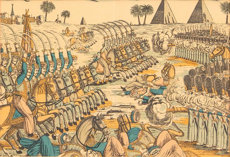 François Georgin, hand colored woodcut, France 19th century early / first half.