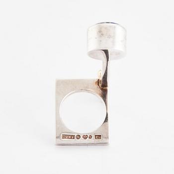 Bengt Bellander, ring silver with lapis lazuli, Stockholm 1973.