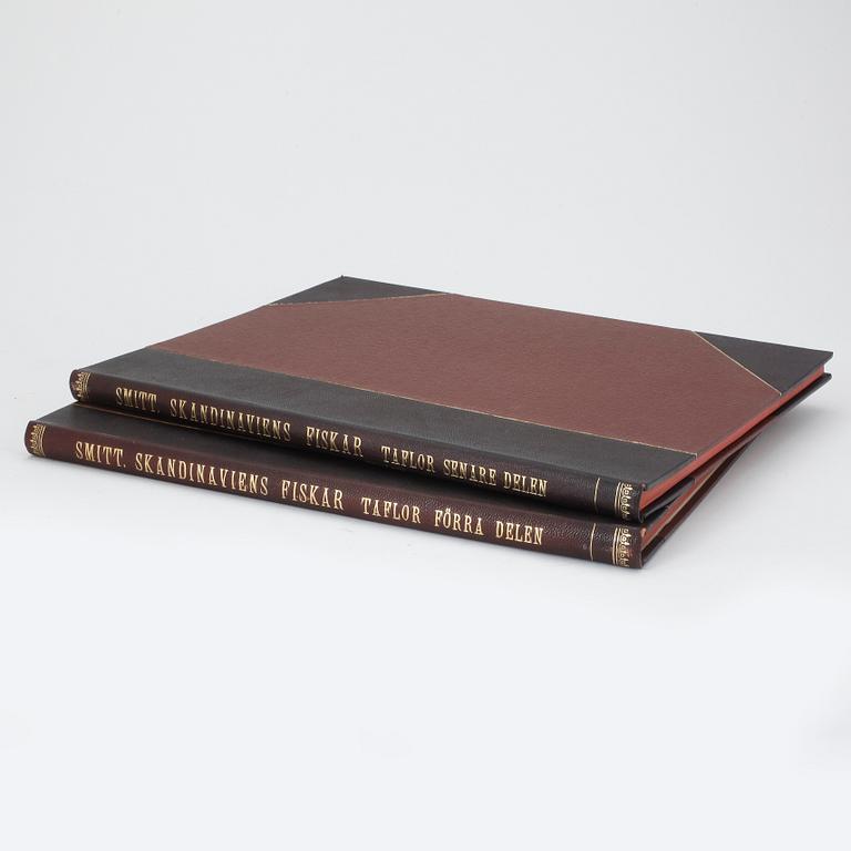 F.A.SMITT, 2 vol, Skandinaviens fiskar målade af W. von Wright, Taflor, Stockholm 1892-95.