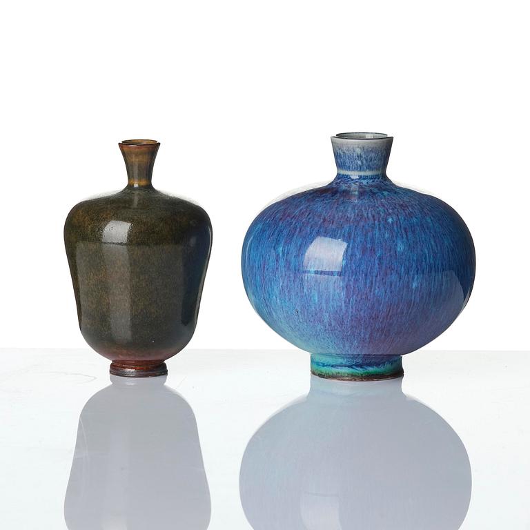 Berndt Friberg, a set of five stoneware vases and three bowls, Gustavsberg Studio 1969-76.