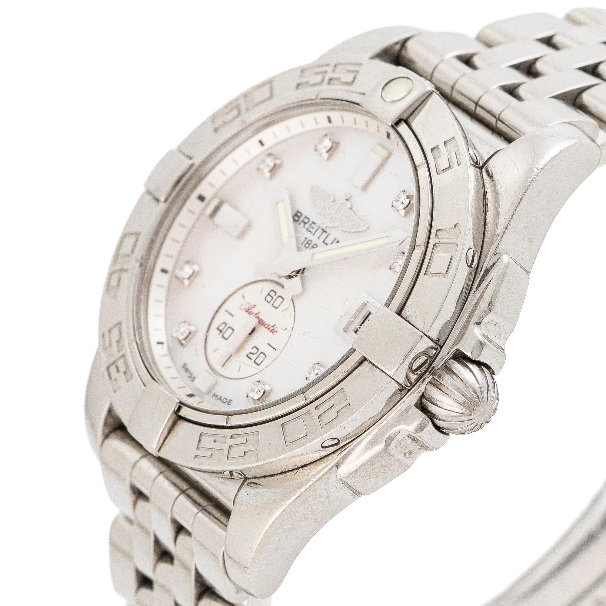 Breitling, Galactic 36, "Mother Of Pearl diamond Dial", armbandsur, 36 mm.
