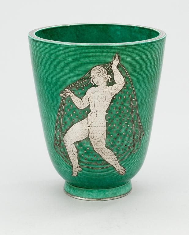A Wilhelm Kåge 'Argenta' stoneware vase, Gustavsberg 1943.