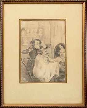 Okänd konstnär 1800-tal , teckning signerad och datead 1858 (?).
