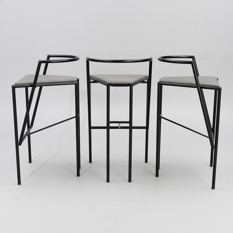 JOUKO JÄRVISALO, a set of three 'Soda' bar chairs by Inno Interior. 1988.