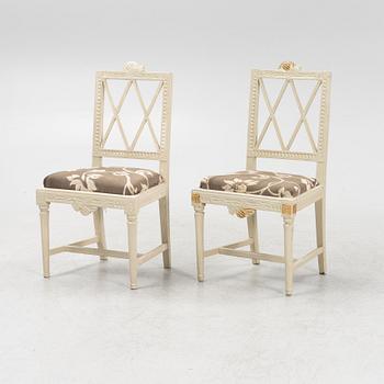 Stolar, 6 st snarlika, sengustavianska, Lindome, 1800-tal.