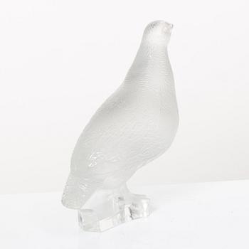 9 glass figurines, Lalique, France.