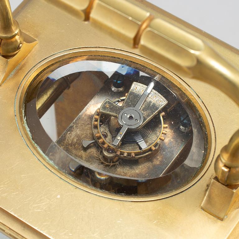 An end of the 20th century brass carriage clock by J W Benson, London.