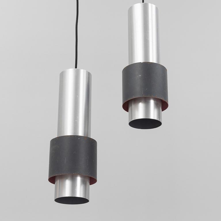 Jo Hammerborg, a pair of copper and aluminium 'Zenith' pendule lights from Fog & Mørup.