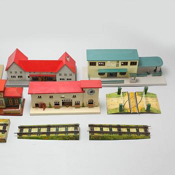 Eight 20th century train model accessories, Germany and England.