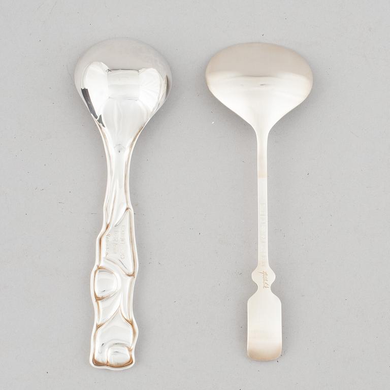 Two Swedish silver spoons, 1982 & 1983, Heinz Decker and Rolf Karlsson respectively, GAB Eskilstuna.