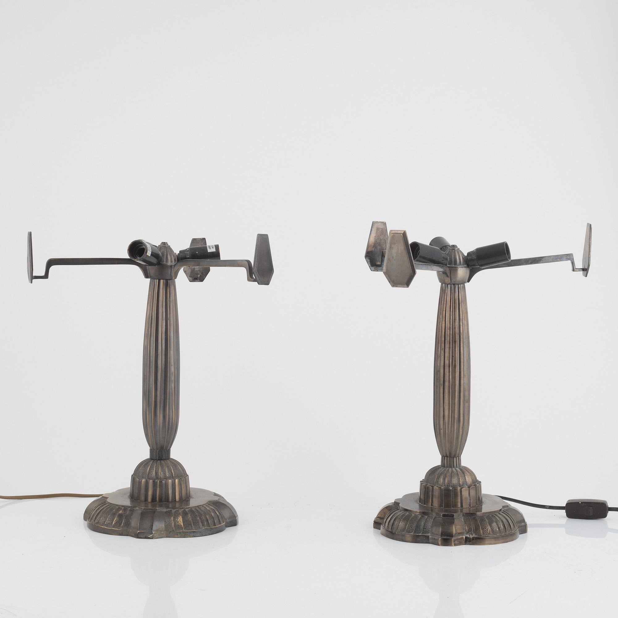 A Pair of Art Déco-Style Table Lamps, mid 20th Century.