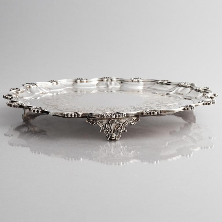 Hands & Son, presenterfat/salver, silver, London 1859.