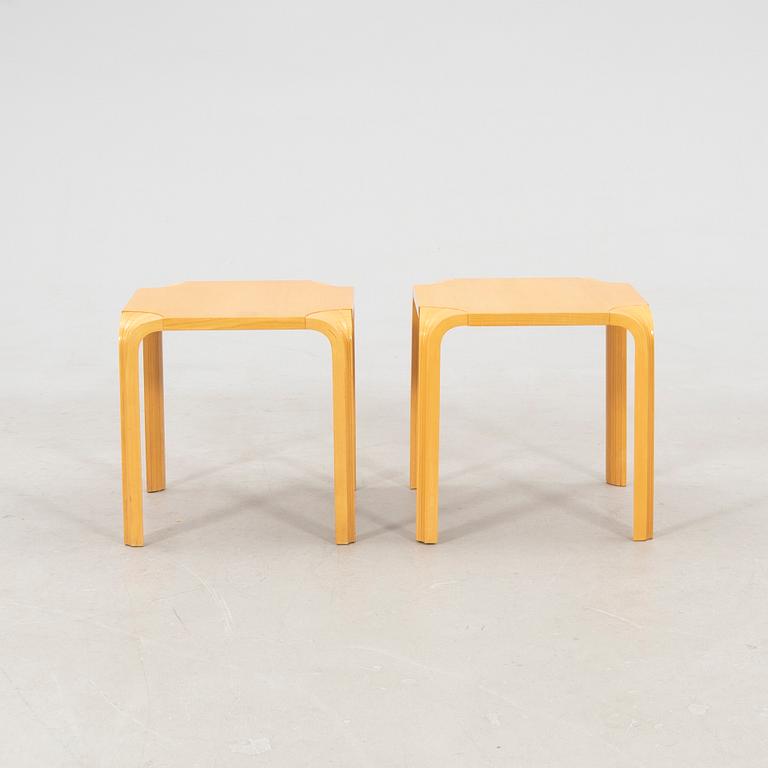 Alvar Aalto, stools/side tables, a pair model X601 Artek, latter half of the 20th century.