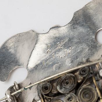Costume jewellery, silver, Claes Christian Carlén (1830–44), Borås.