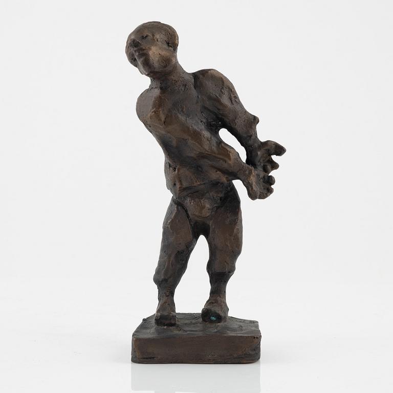 Bror Marklund, skulptur, signerad, brons, höjd 21,5 cm.