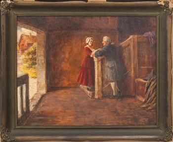 EMIL ÅBERG, olja på pannå, signerad.
