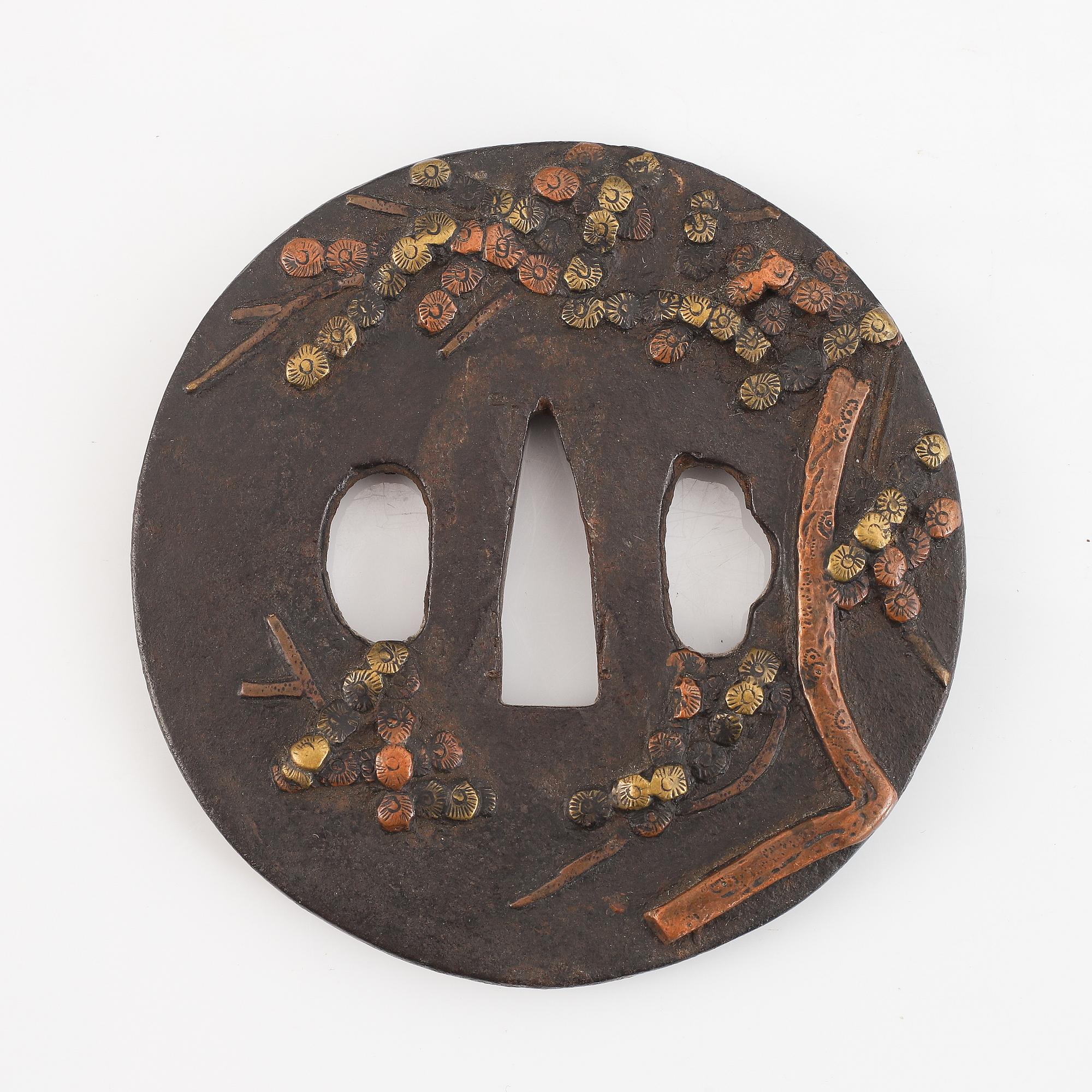 Three Japanese iron Tsubas, Edo.