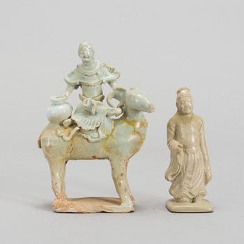 Two ceramic figurines, South East Asia, Sawankhalok, 15th/16th Century.