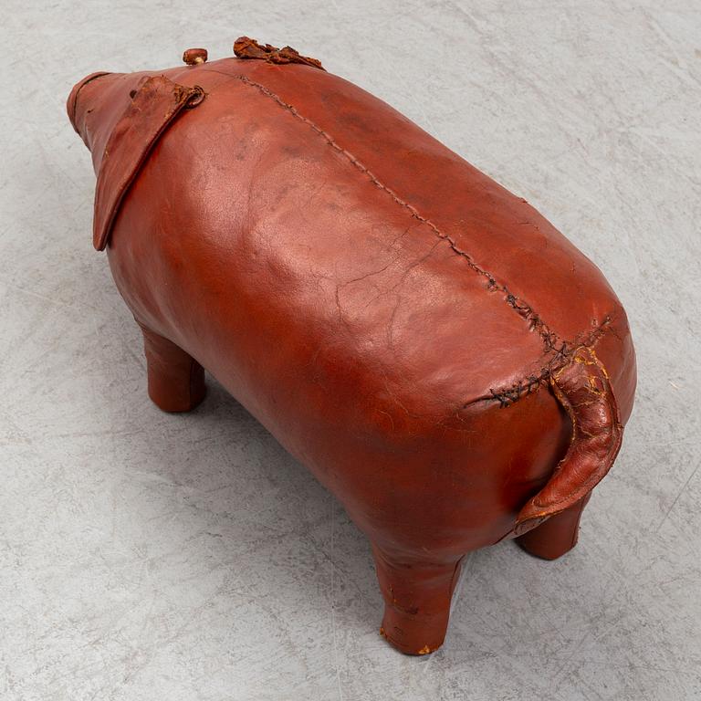 A leather footstool by Dimitri Omersa & Co.